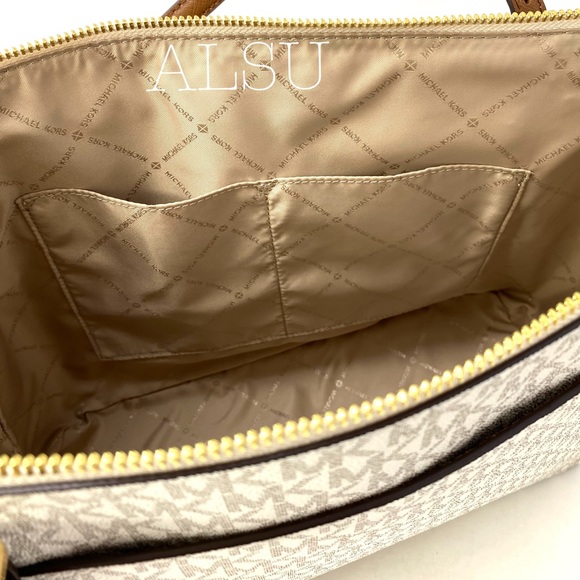 Michael Kors Ciara Large Top ZIP Tote Vanilla Le - Picture 6 of 8